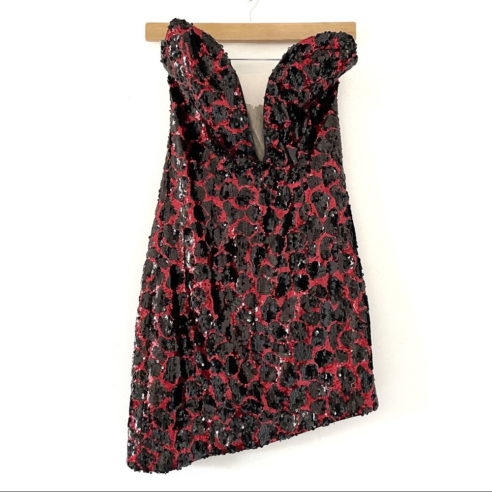 NBD Gerard Embellished Mini Dress in Black & Red - Picture 3 of 8